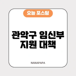 관악구 임신부 지원 대책